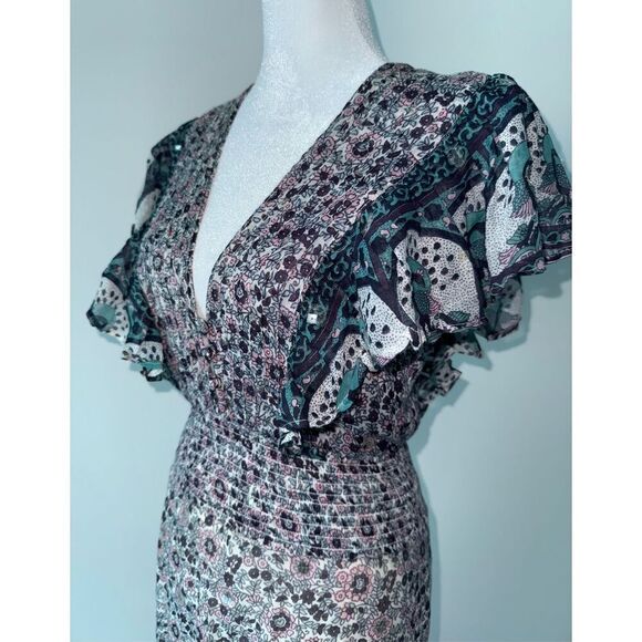 Free People Collab Silva Sequin Jen’s Pirate
Floral Maxi Dress Ruffle Sleeves - Picture 8 of 14